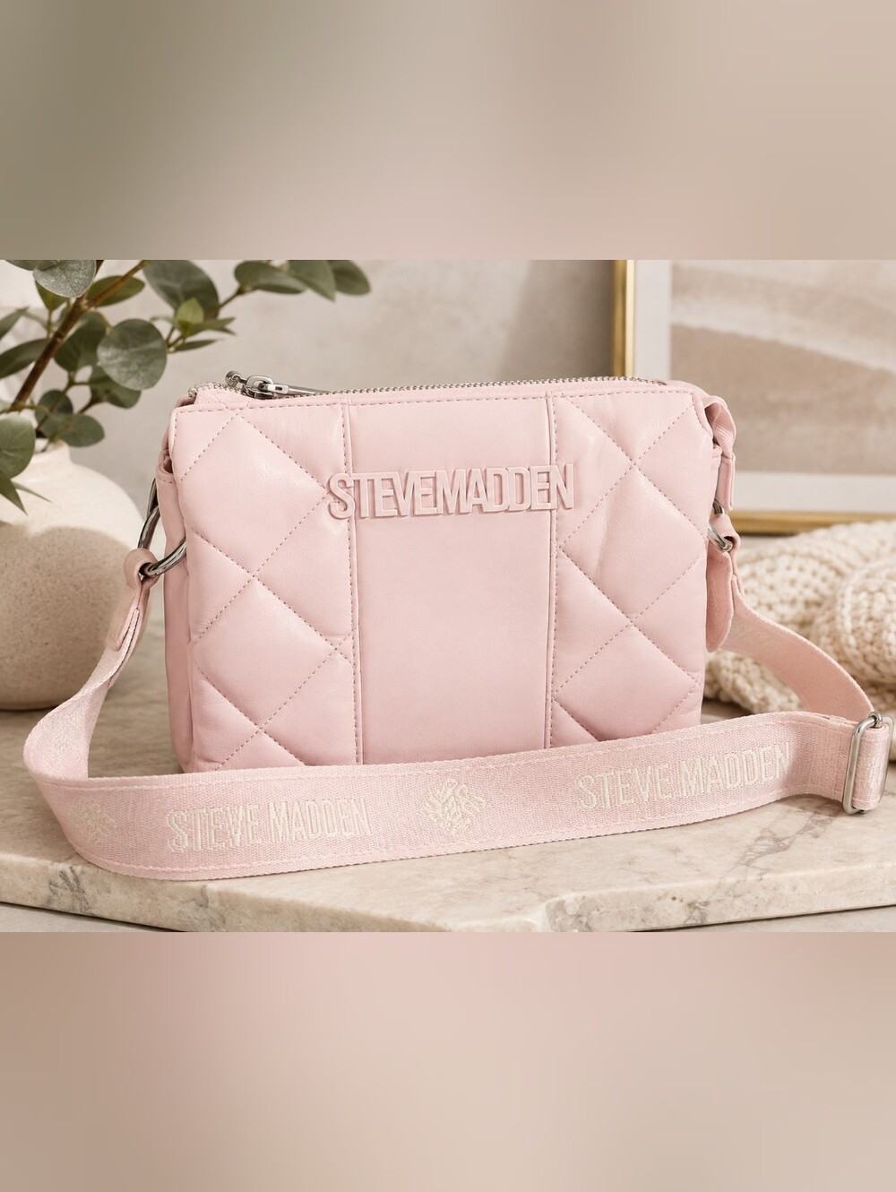 🌸 Steve Madden Quilted Crossbody - Pale Pink NWOT